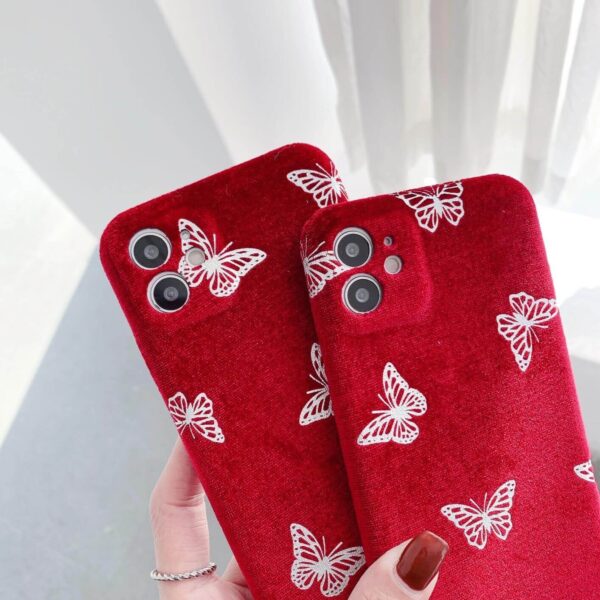 Butterfly Velvet Fabric Classy Soft Case Mobile Case by CoverMeUp - Style 2