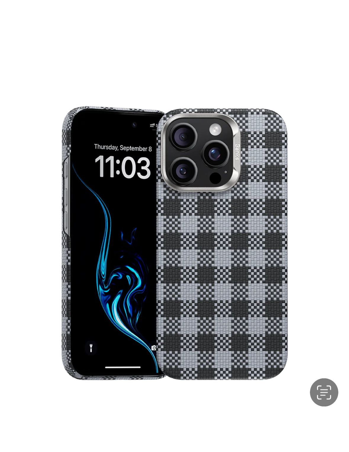 BENKS ArmorVichy Case Aramid Carbon Fibre Built with Kevlar® for iPhone 16 Pro Max (BLACK)