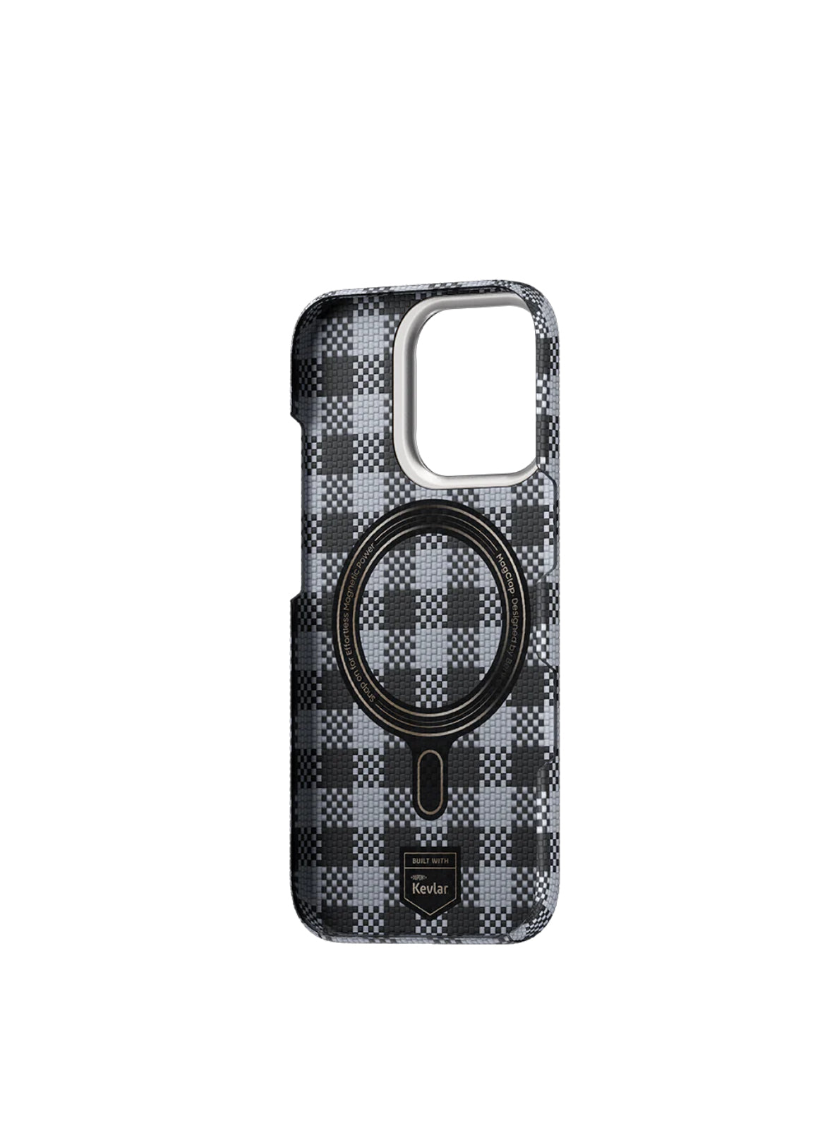 Protective Apple iPhone Back Cover - BENKS ArmorVichy Case Aramid Carbon Fibre Built with Kevlar® for iPhone 16 Pro (BLACK) - Style 3