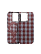 Protective Apple iPhone Back Cover - BENKS ArmorVichy Case Aramid Carbon Fibre Built with Kevlar® for iPhone 16 Pro (RED) - Style 2