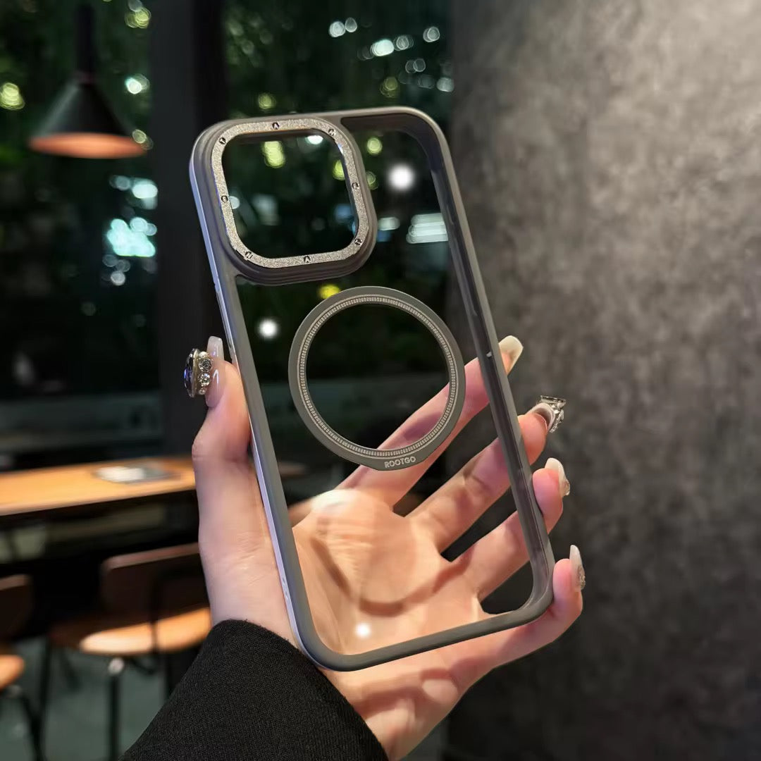 Protective Apple iPhone Back Cover - Transparent MagSafe Hard iPhone Case for 16 Series - Style 7