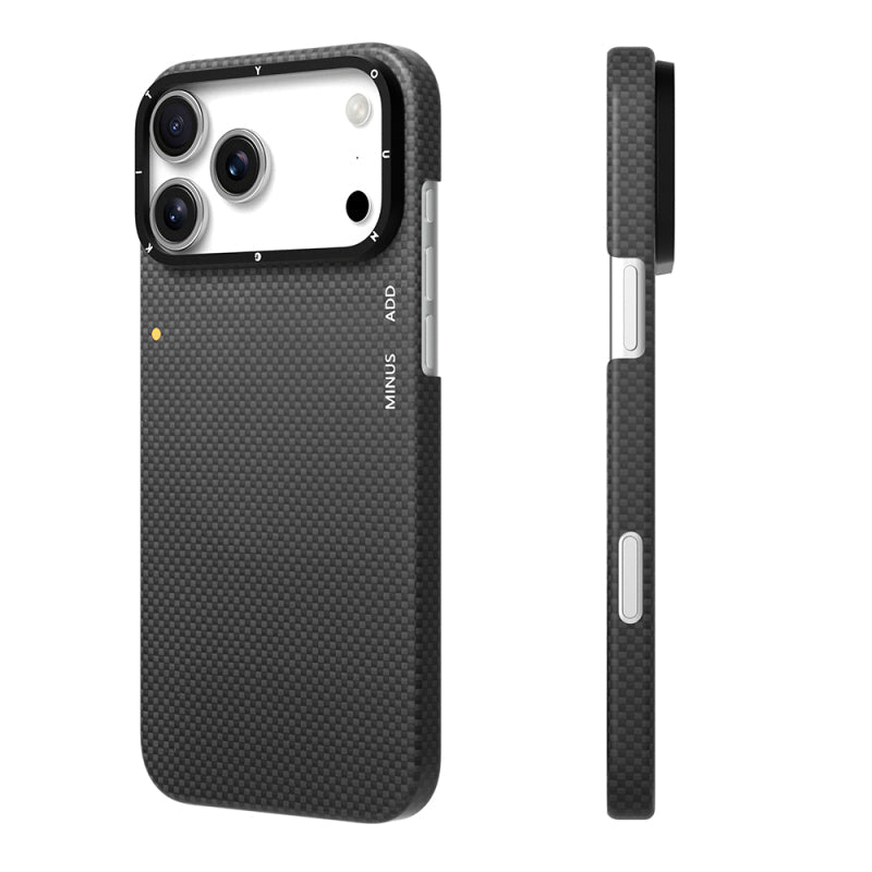 Protective Apple iPhone Back Cover - YOUNGKIT Magsafe Charging Feature Aramid Fiber Youngkit 1500D Kevlar Carbon Fibre Extreme Wing Series for iPhone 17 ProMax (BLACK) - Style 2