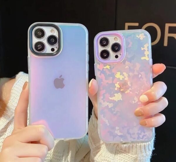 Protective Apple iPhone Back Cover - Luxury iPhone Rainbow Laser Soft Phone Case Cover For iPhone 11 12 12Pro 12ProMax 13 13Pro 13ProMax 14Plus 15Plus - Style 5