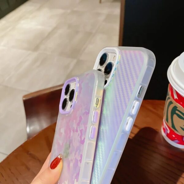 Protective Apple iPhone Back Cover - Luxury iPhone Rainbow Laser Soft Phone Case Cover For iPhone 11 12 12Pro 12ProMax 13 13Pro 13ProMax 14Plus 15Plus - Style 6