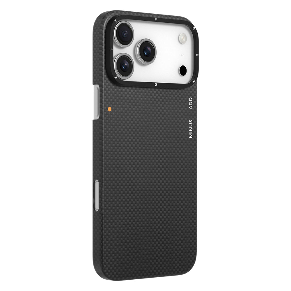 Protective Apple iPhone Back Cover - YOUNGKIT Magsafe Charging Feature Aramid Fiber Youngkit 1500D Kevlar Carbon Fibre Extreme Wing Series for iPhone 17 Pro (BLACK) - Style 3