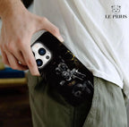 Protective Apple iPhone Back Cover - Le Prius Black Dog With Gun Design Silicon case for iPhone 15 Pro