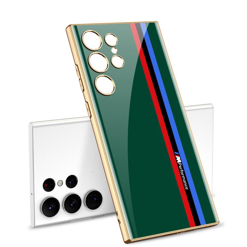 Samsung Galaxy S24 Ultra Original GKK Three Stipe Printed Super Shine Glass Case Mobile Case by CoverMeUp - Style 4