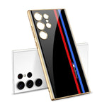 Samsung Galaxy S24 Ultra Original GKK Three Stipe Printed Super Shine Glass Case Mobile Case by CoverMeUp