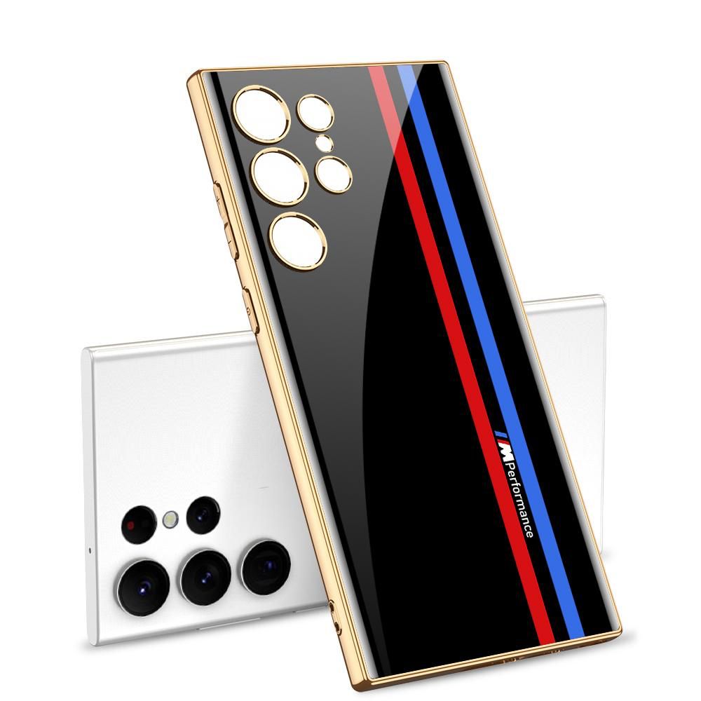 Samsung Galaxy S24 Ultra Original GKK Three Stipe Printed Super Shine Glass Case Mobile Case by CoverMeUp - Style 12