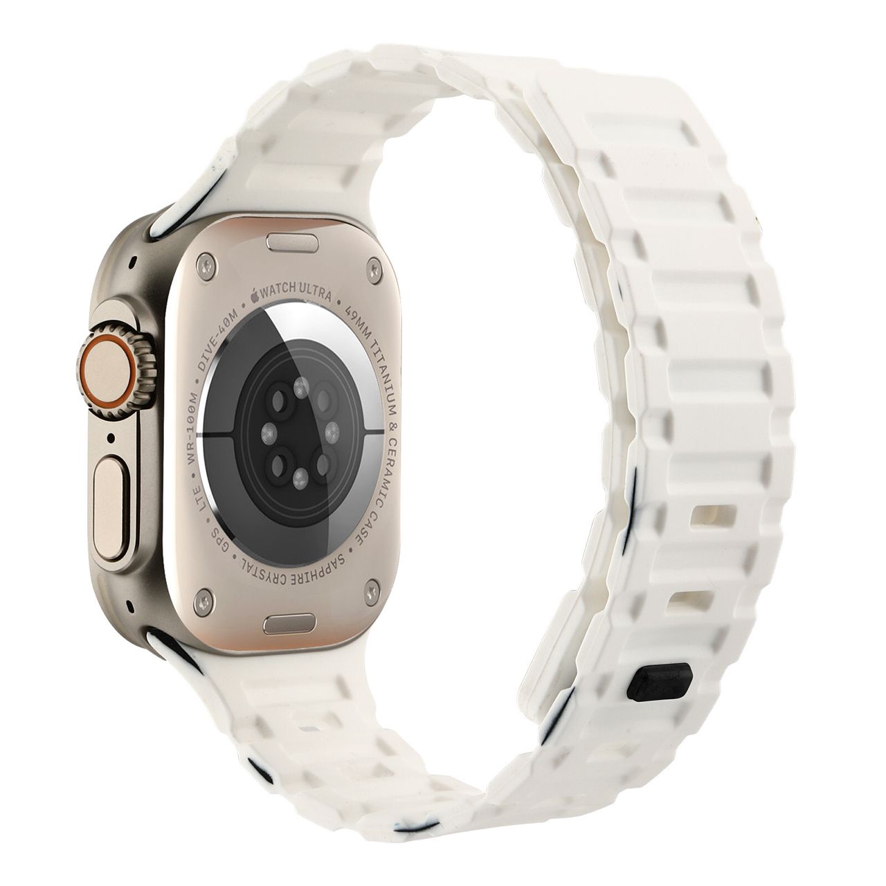 Magnetic Silicon Watch Band for iWatch 42/44/45 & 49 mm (White)