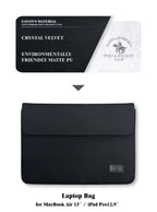 Santa Barbara Polo Matte Black PU Leather Macbook Sleeve for Macbook 13"/ iPad Pro 12.9 Mobile Case by CoverMeUp