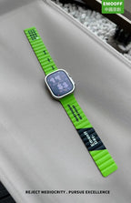 EMO OFF Silicon Designer Magnetic Watch Band for iWatch 42/44/45/49mm (GREEN) Mobile Case by CoverMeUp