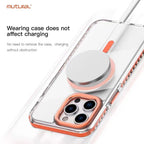 Protective Apple iPhone Back Cover - Ultra Hybrid Armour Case with Full Drop Protection Magsafe Compatible Case for iPhone 15 Pro (Orange) - Style 2