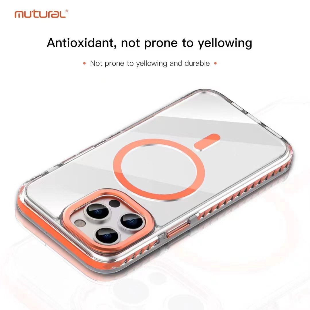 Ultra Hybrid Armour Case with Full Drop Protection Magsafe Compatible Case for iPhone 15 Pro Max (Orange)
