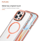 Protective Apple iPhone Back Cover - Ultra Hybrid Armour Case with Full Drop Protection Magsafe Compatible Case for iPhone 15 Pro Max (Orange) - Style 5