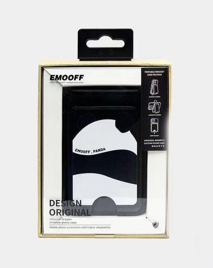 EMO OFF Big Panda Design  Leather Magsafe Wallet