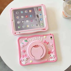 Cartoon Silicone Child Protective Cover for iPad 10.2 with Adjustable Stand Cover, Cute Cartoon Design Shockproof Silicone Case