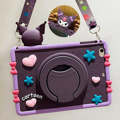 Cartoon Silicone Child Protective Cover for iPad 10.2 with Adjustable Stand Cover, Cute Cartoon Design Shockproof Silicone Case