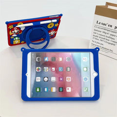 Cartoon Silicone Child Protective Cover for iPad 9.7 with Adjustable Stand Cover, Cute Cartoon Design Shockproof Silicone Case