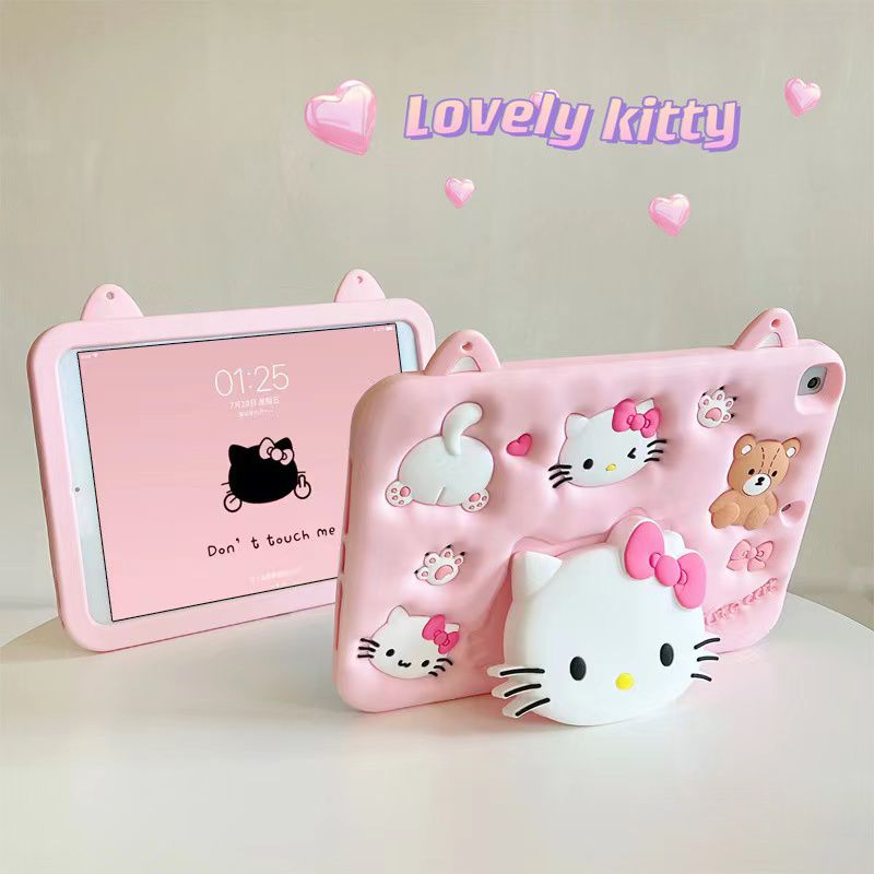 Cartoon Silicone Child Protective Cover for iPad 10.9 (Air4, Air 5) with Adjustable Stand Cover, Cute Cartoon Design Shockproof Silicone Case