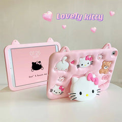 Cartoon Silicone Child Protective Cover for iPad 10.2 with Adjustable Stand Cover, Cute Cartoon Design Shockproof Silicone Case