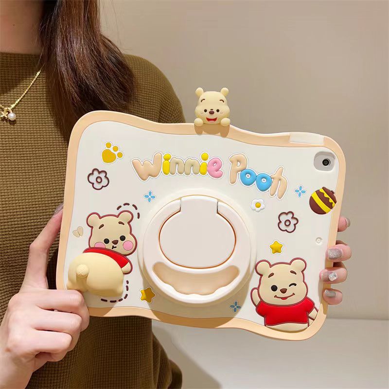 Cartoon Silicone Child Protective Cover for iPad 10.9 (Air 4, Air 5) with Adjustable Stand Cover, Cute Cartoon Design Shockproof Silicone Case