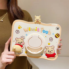 Cartoon Silicone Child Protective Cover for iPad 10.9 (Air 4, Air 5) with Adjustable Stand Cover, Cute Cartoon Design Shockproof Silicone Case