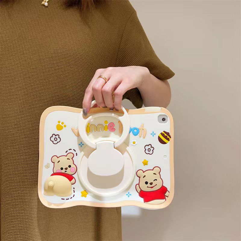 Cartoon Silicone Child Protective Cover for iPad 10.9 (Air 4, Air 5) with Adjustable Stand Cover, Cute Cartoon Design Shockproof Silicone Case