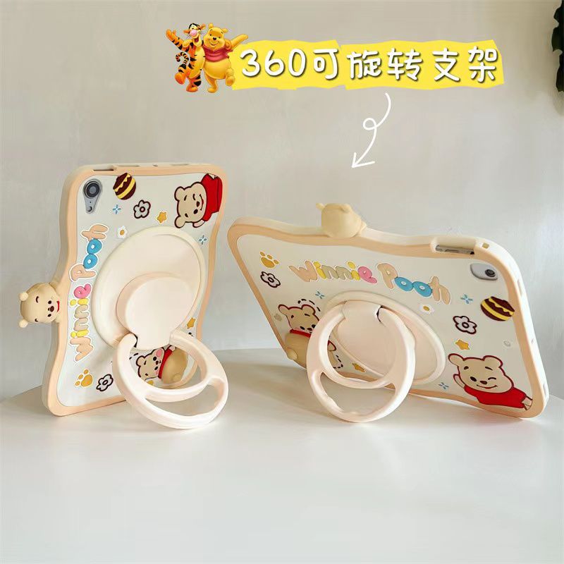 Cartoon Silicone Child Protective Cover for iPad 10.9 (Air 4, Air 5) with Adjustable Stand Cover, Cute Cartoon Design Shockproof Silicone Case