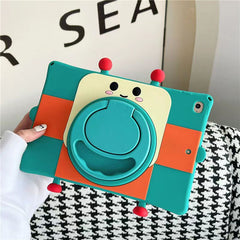 Cartoon Silicone Child Protective Cover for iPad 9.7 with Adjustable Stand Cover, Cute Cartoon Design Shockproof Silicone Case