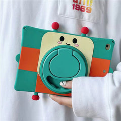 Cartoon Silicone Child Protective Cover for iPad 9.7 with Adjustable Stand Cover, Cute Cartoon Design Shockproof Silicone Case
