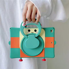 Cartoon Silicone Child Protective Cover for iPad 10.9 (Air 4, Air 5) with Adjustable Stand Cover, Cute Cartoon Design Shockproof Silicone Case