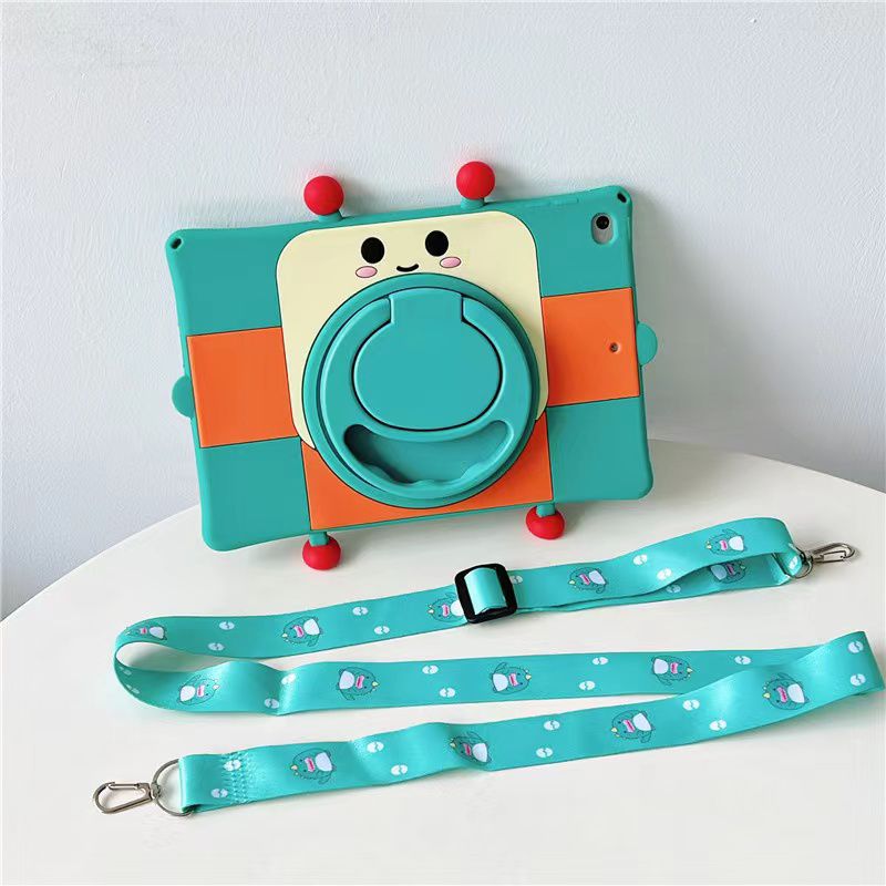 Cartoon Silicone Child Protective Cover for iPad 10.9 (Air 4, Air 5) with Adjustable Stand Cover, Cute Cartoon Design Shockproof Silicone Case