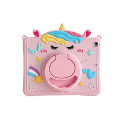 Cartoon Silicone Child Protective Cover for iPad 10.2 with Adjustable Stand Cover, Cute Cartoon Design Shockproof Silicone Case