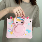 Cartoon Silicone Child Protective Cover for iPad 10.9(10th Gen) with Adjustable Stand Cover, Cute Cartoon Design Shockproof Silicone Case Mobile Case by CoverMeUp - Style 4