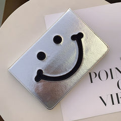 Smiley Chrome Finish Silver Foldable Flip Case for iPad Pro 12.9