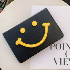 Smiley PU Leather Finish Black Foldable Flip Case for iPad Pro 12.9