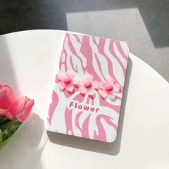 3D Flower Designer  PU Leather Finish Black Foldable Flip Case for iPad 10.9 (Air4 & Air5) / Pro 11 inches