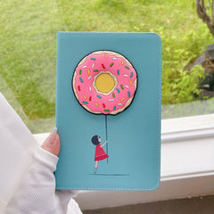 3D Donut Designer  PU Leather Finish Black Foldable Flip Case for iPad 10.9 (Air4 & Air5) / Pro 11 inches