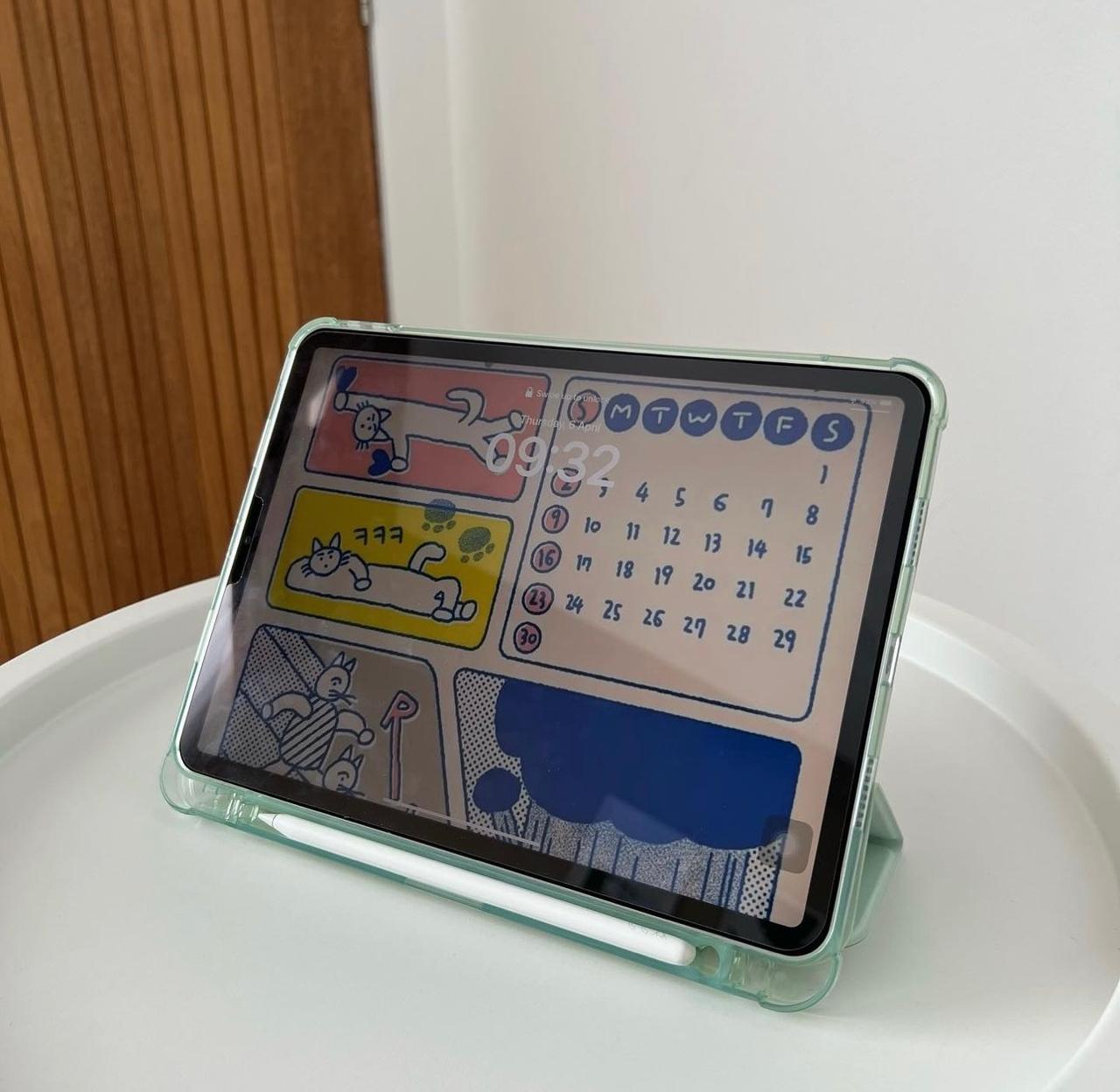 Light Green PU Leather Finish Foldable Flip Case for iPad 10.9(10th Gen 2022)