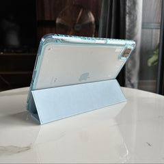 Light Blue  PU Leather Finish Foldable Flip Case for iPad 10.9 (Air4 & Air5)/ Pro 11 inches