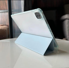 Light Blue  PU Leather Finish Foldable Flip Case for iPad 10.9 (Air4 & Air5)/ Pro 11 inches