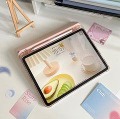 Light Pink PU Leather Finish Foldable Flip Case for iPad 10.9(Air4 & Air5)/ Pro 11 inches