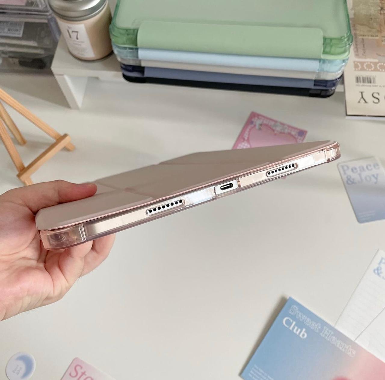 Light Pink PU Leather Finish Foldable Flip Case for iPad 10.9(10th Gen 2022)