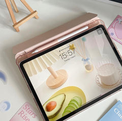 Light Pink PU Leather Finish Foldable Flip Case for iPad 10.9(Air4 & Air5)/ Pro 11 inches