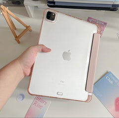 Light Pink PU Leather Finish Foldable Flip Case for iPad 10.9(Air4 & Air5)/ Pro 11 inches