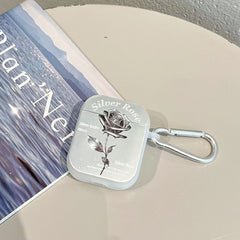 Rose Silver Chrome Designer Silicon Case for Airpods 1&2