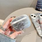 Rose Silver Chrome Designer Silicon Case for Airpods Pro/Pro 2 Mobile Case by CoverMeUp - Style 3