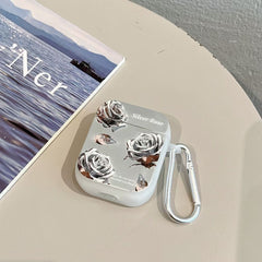 Rose Silver Chrome Designer Silicon Case for Airpods 1&2