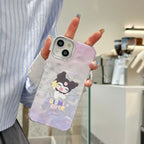Protective Apple iPhone Back Cover - Kuromi Cute Silver Chrome Designer Silicon Case for iPhone 14 Pro Max